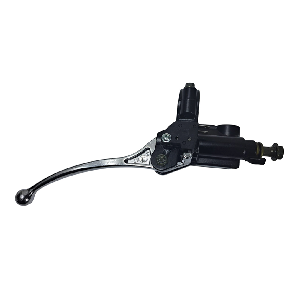 Bomba de travao TRAS (ESQ) - ROSCA Espelho M10 / BANJO M10 - Preta c/ manete CROMADA - SCOOTER UNIVERSAL