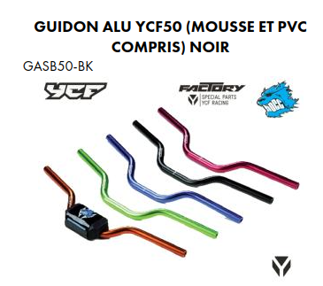 Guiador (Aluminio) YCF50 (ESPUMA em PVC incluida) / Pitbike