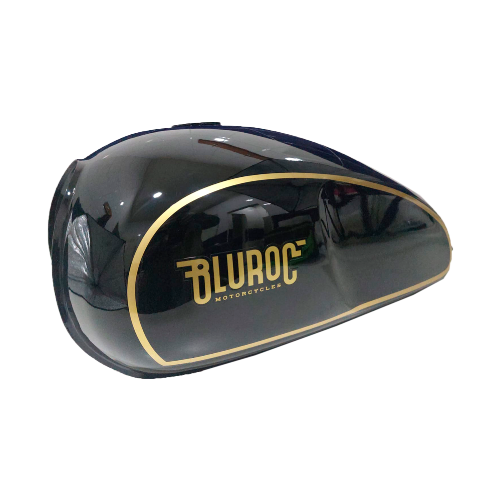 Deposito gasolina (Preto/Ouro), Bluroc/Bullit (Hero 125) LOGO ''BLUROC''