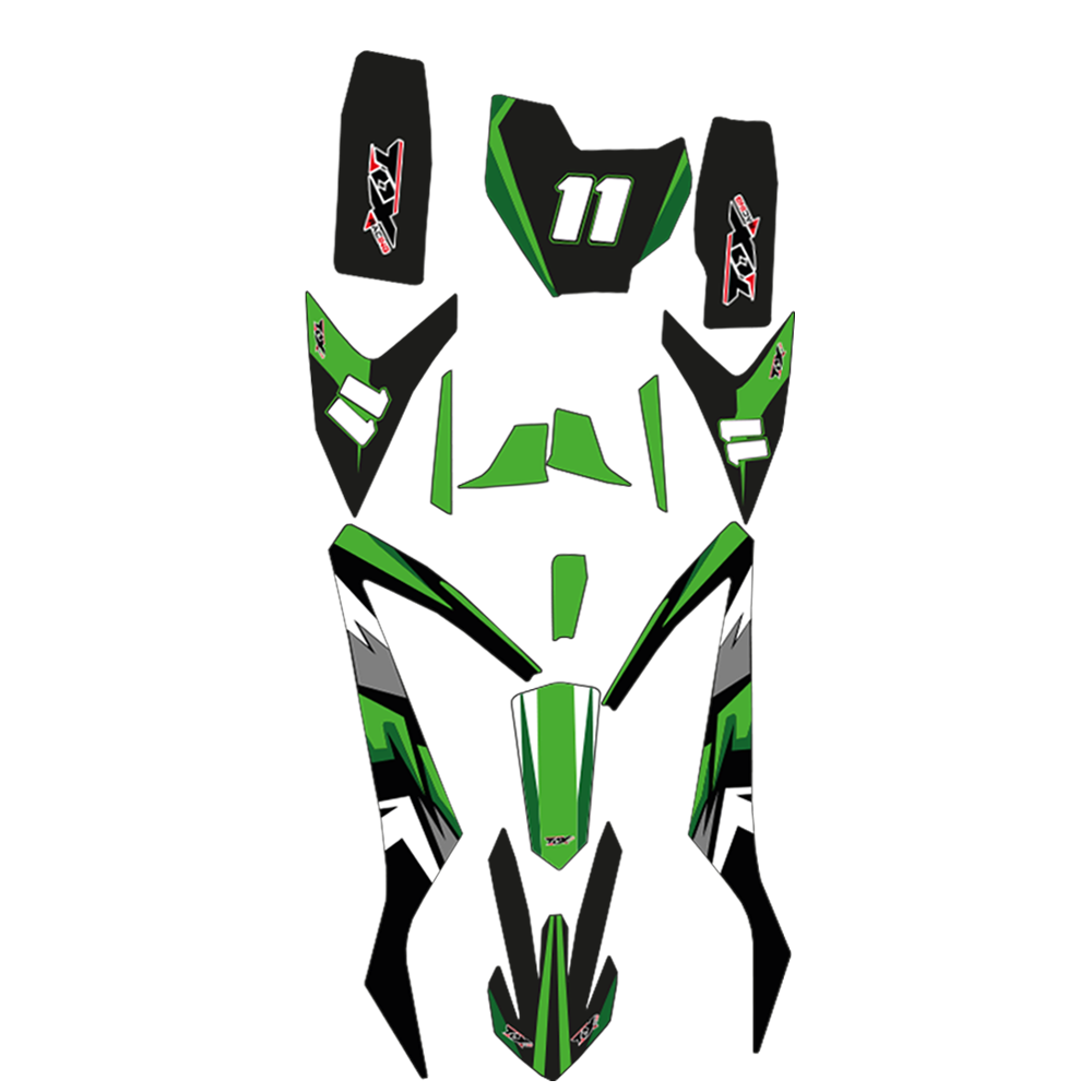 Kit autocolantes (preto / verde), Tox (Volcano 110 DBK12)