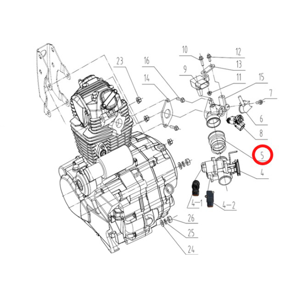 Tubo/Falange, filtro de ar para o carburador - Brixton Felsberg 125 ; Cromwell 125 ; Rayburn ; Sunray 125